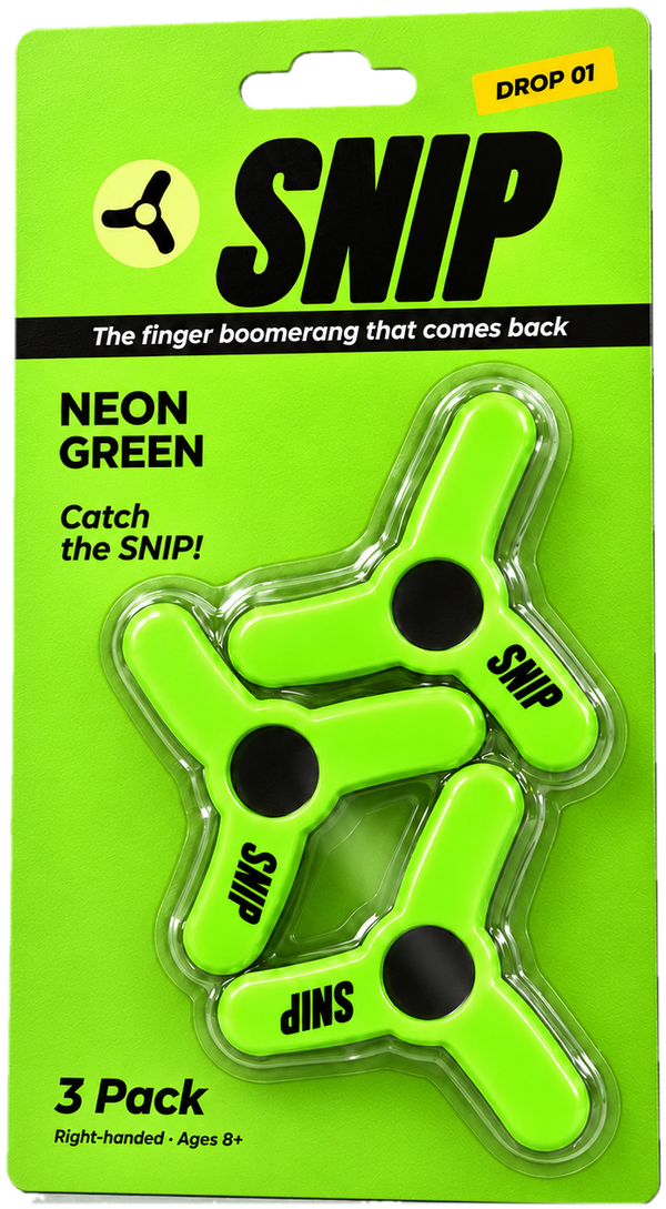 SNIP Finger Boomerang 3-Pack Neon Green