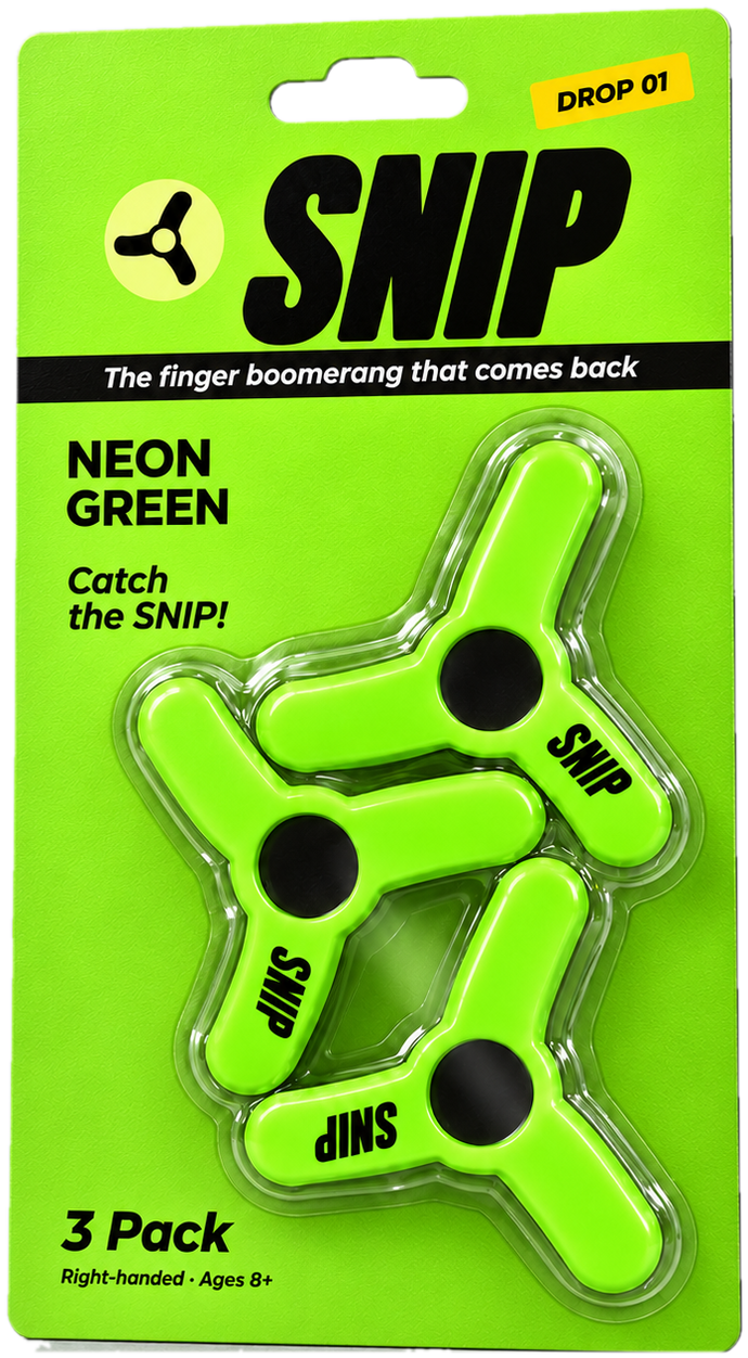 SNIP Finger Boomerang 3-Pack Neon Green